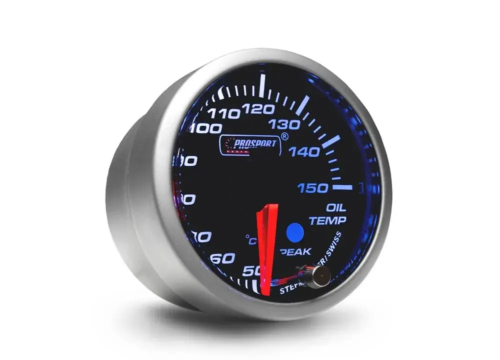 Clearance ProSport 52mm 'Premium' Oil Temperature Gauge - Amber/White (Celsius)