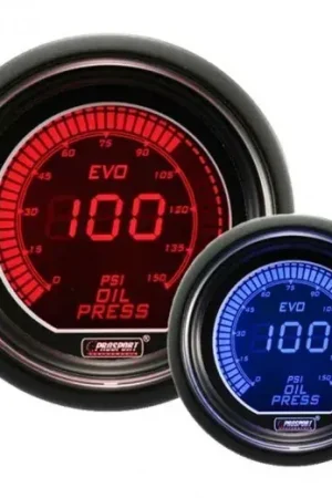 Trending ProSport 52mm Electrical 'Evo' Oil Pressure Gauge - Amber/Blue