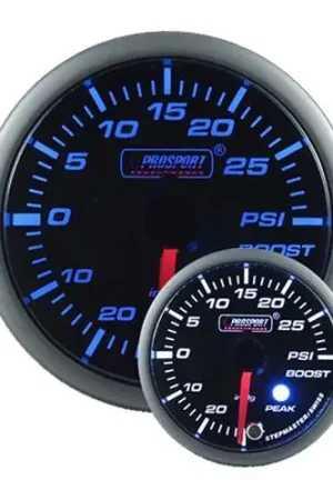 ProSport 52mm Electrical 'Premium' Boost Gauge - Blue/White New Release