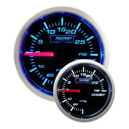 ProSport 52mm Mechanical 'Performance' Boost Gauge - Blue/White Best Seller