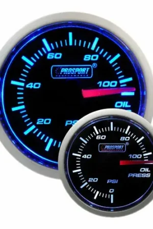 ProSport 52mm Electrical 'Performance' Oil Pressure Gauge - Blue/White Luxury