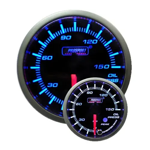ProSport 52mm Electrical 'Premium' Oil Pressure Gauge - Blue/White Handmade