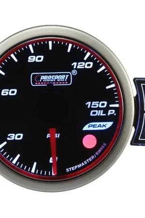 Authentic ProSport 52mm Electrical 'Halo' Oil Pressure Gauge - Amber/White/Blue