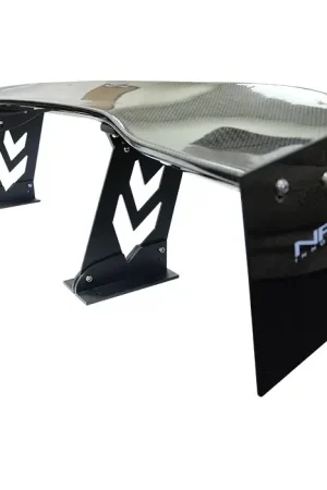 NRG 59Inch Carbon Fiber Spoiler - Logo Large End Plates - Universal Affordable