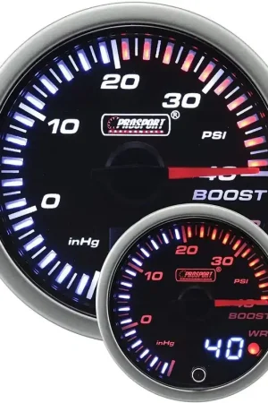 Shop Now ProSport 52mm Dual Display Boost Gauge - Amber/White