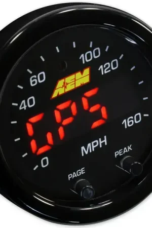 Limited Time AEM X-Series GPS Speedometer Gauge 0~160mph / 0~240kph. Black Bezel & Black Faceplate