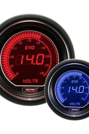 ProSport 52mm Electrical 'Evo' Volt Gauge - Amber/Blue Discount