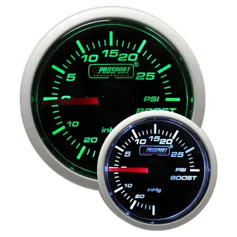 Deal ProSport 52mm Mechanical 'Performance' Boost Gauge - Green/White