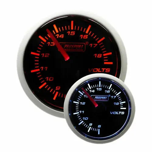 ProSport 52mm Electrical 'Performance' Volt Gauge - Amber/White Handmade