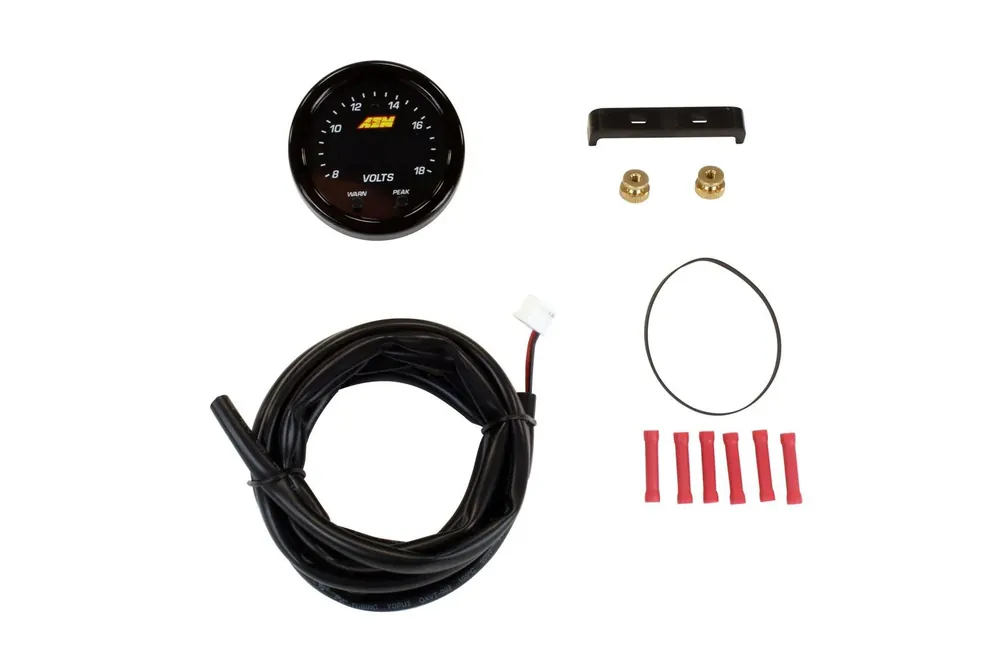 Best Seller AEM X-Series Volt Gauge 8~18V. Black Bezel & Black Faceplate