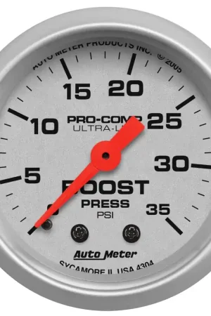 Autometer 2-1/16" Boost 0-35 PSI Mechanical Ultra-Lite While Supplies Last