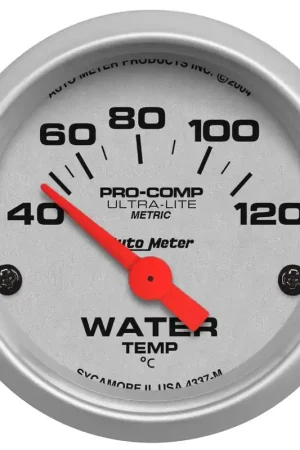 Autometer 2-1/16" Water Temperature 40-120 °C Air-Core Ultra-Lite Worldwide Shipping