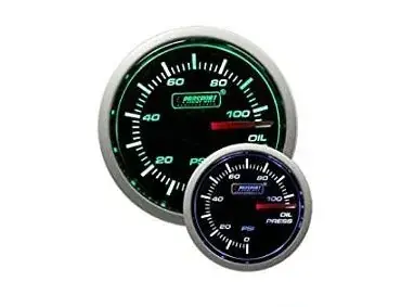 ProSport 52mm Electrical Oil Pressure Gauge - Green/White Premium