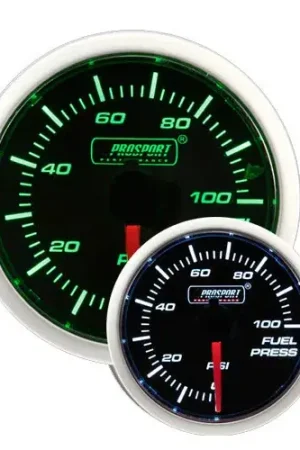 ProSport 52mm Electrical 'Performance' Fuel Pressure Gauge - Green/White Premium