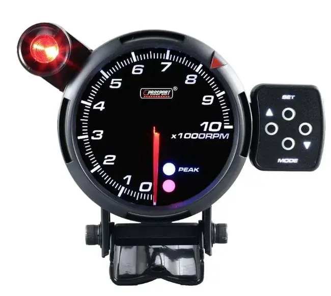 Budget ProSport 80mm Electrical Tachometer - White/Blue/Amber