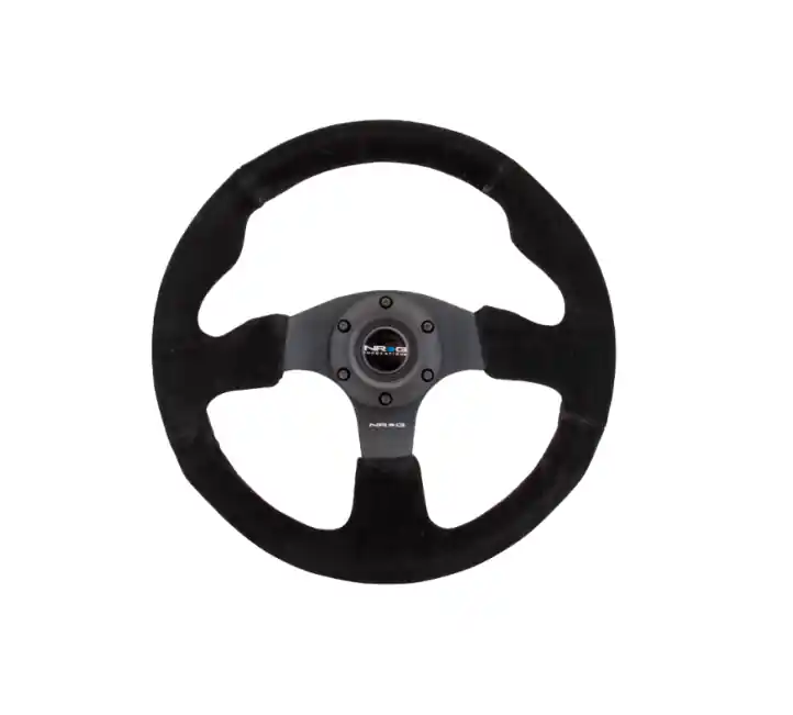 NRG Reinforced Steering Wheel Suede 320mm Black Price Drop