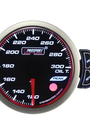 Price Drop ProSport 52mm 'Halo' Oil Temperature Gauge - Red/White/Blue - Fahrenheit