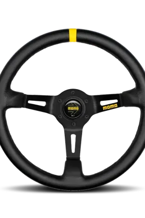 Big Sale Momo Steering Wheel Mod.08 BLK Leather/BLK SPK 350mm