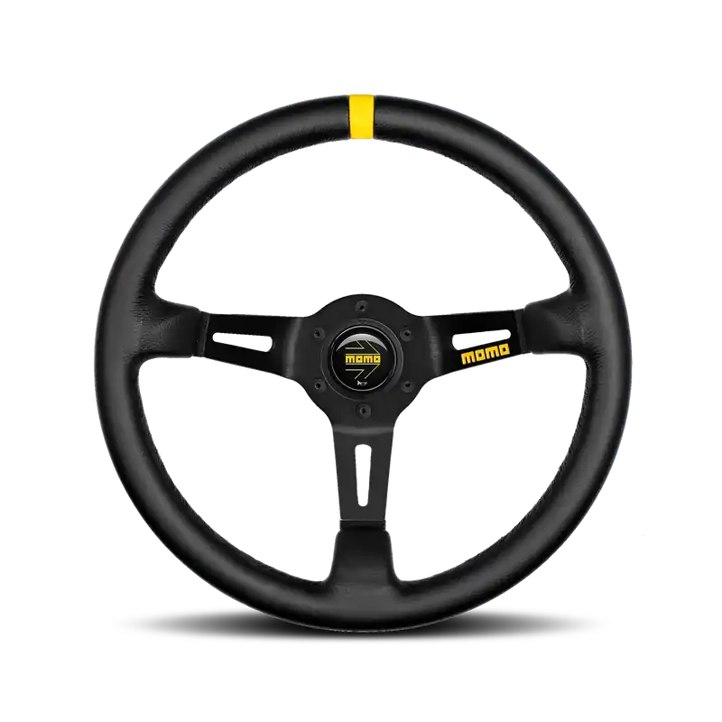 Big Sale Momo Steering Wheel Mod.08 BLK Leather/BLK SPK 350mm