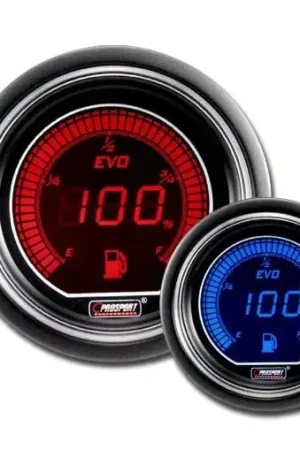 Budget ProSport 52mm Electrical 'Evo' Fuel Level Gauge - Amber/Blue Digital Display