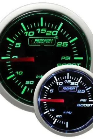 ProSport 52mm Electrical Boost Gauge - Green/White Best Choice