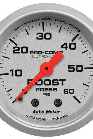 Next Day Delivery Autometer 2-1/16" Boost 0-60 PSI Mechanical Ultra-Lite