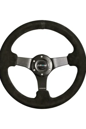 Discount NRG 3-Spoke Black Suede Reinforced Wheel - Black Matte Spoke