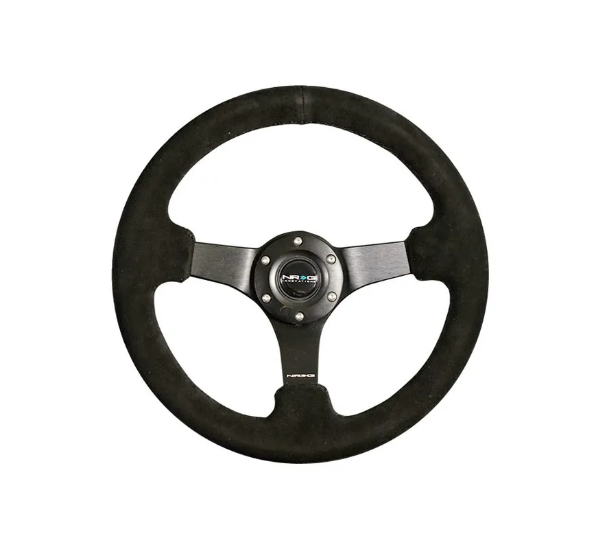 Discount NRG 3-Spoke Black Suede Reinforced Wheel - Black Matte Spoke