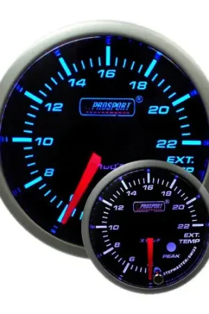ProSport 52mm 'Premium' Exhaust Gas Temperature Gauge - Blue/White - Fahrenheit Money Back Guarantee