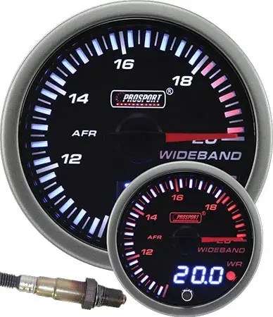 ProSport 60mm Electrical 'JDM' Wideband Dual Display AFR Gauge - Amber/White/Blue Limited Time