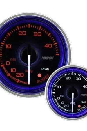 ProSport 52mm Electrical 'Crystal' Boost Gauge - Blue/White Fan Favorite
