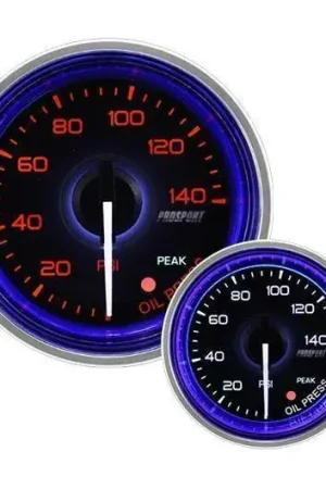 Price Drop ProSport 52mm Electrical 'Crystal' Oil Pressure Gauge - Blue/White