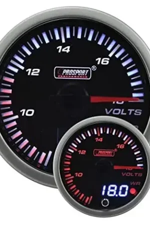 Seasonal Sale ProSport 60mm Electrical 'JDM' Dual Display Volt Gauge - Amber/White