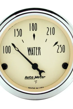 Flash Sale Autometer 2-1/16" Water Temperature 100-250 °F Air-Core Antique Beige