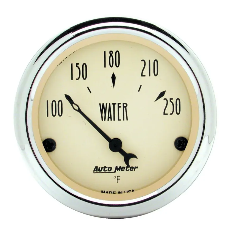 Flash Sale Autometer 2-1/16" Water Temperature 100-250 °F Air-Core Antique Beige