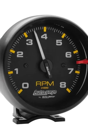 Autometer 3-3/4" Pedestal Tachometer 0-8,000 RPM Black/Black Auto Gage New Release