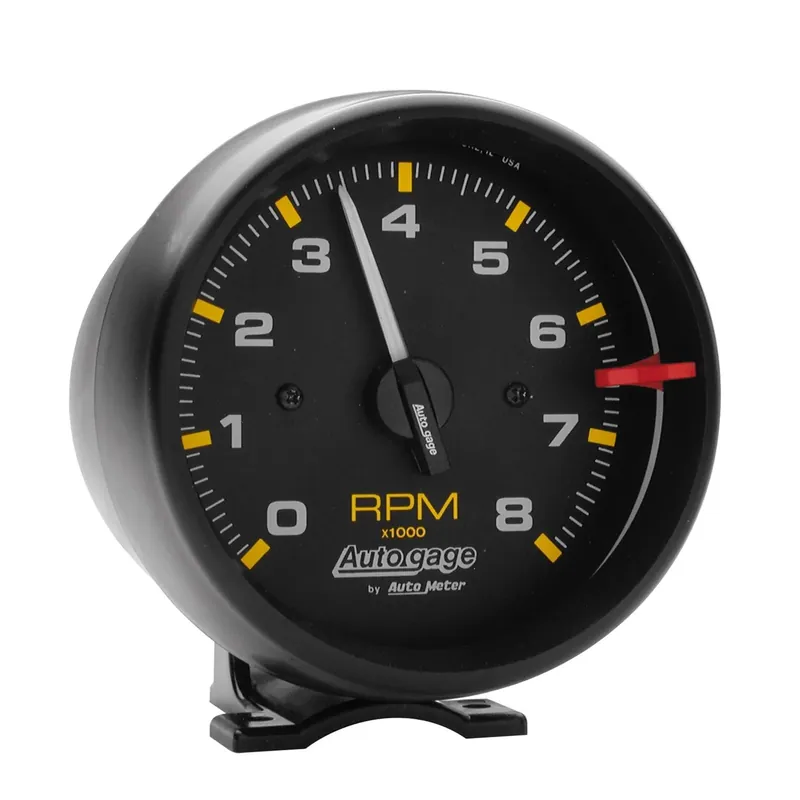 Autometer 3-3/4" Pedestal Tachometer 0-8,000 RPM Black/Black Auto Gage New Release