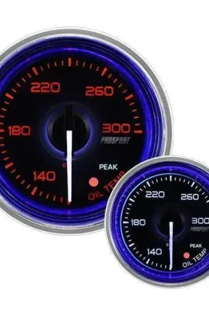 Cheap ProSport 52mm 'Crystal' Oil Temperature Gauge - Amber/White - Fahrenheit