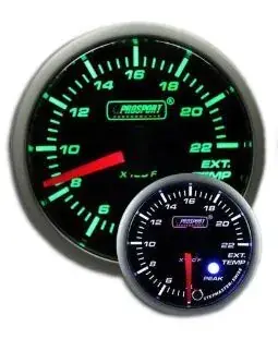 Top Rated ProSport 52mm 'Premium' Exhaust Gas Temperature Gauge - Green/White - Fahrenheit