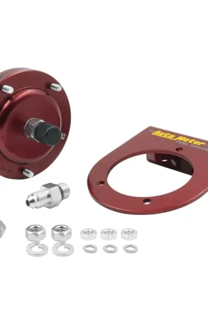 Same Day Shipping Autometer Fuel Pressure Isolator Kit for 15 PSI Gauges Red Anodized Aluminum -4An Fittings