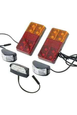 Bargain Hulk 4x4 Trailer Lamp Kit incl uding 8M Lead License Plate Lamp Marker Lamps 7 Pin Flat Plug