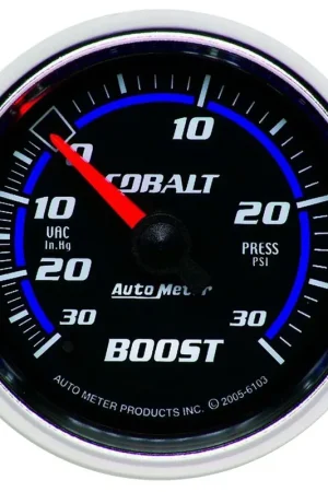 Autometer 2-1/16" Boost/Vacuum 30 In HG/30 PSI Mechanical Cobalt Super Sale
