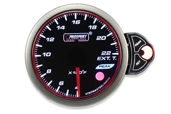 ProSport 52mm 'Halo' Exhaust Gas Temperature Gauge - Red/White/Blue - Fahrenheit Trusted Brand