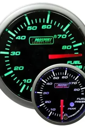 Original ProSport 52mm Electrical 'Premium' Fuel Pressure Gauge - Green/White