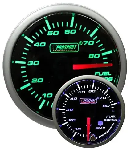 Original ProSport 52mm Electrical 'Premium' Fuel Pressure Gauge - Green/White