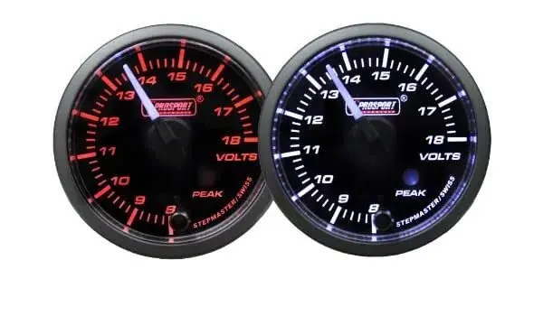 Free Returns ProSport 52mm Electrical 'Premium' Volt Gauge - Clear Lens Amber/White