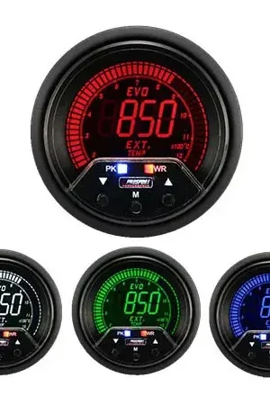 Same Day Shipping ProSport 60mm 'Premium Evo' Exhaust Gas Temperature Gauge - Multi-Colour - Fahrenheit