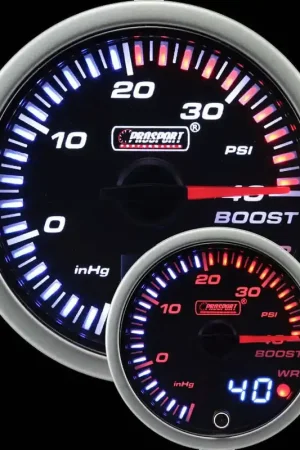 Money Back Guarantee ProSport 60MM Prosport JDM Series Boost Gauge - Amber/White