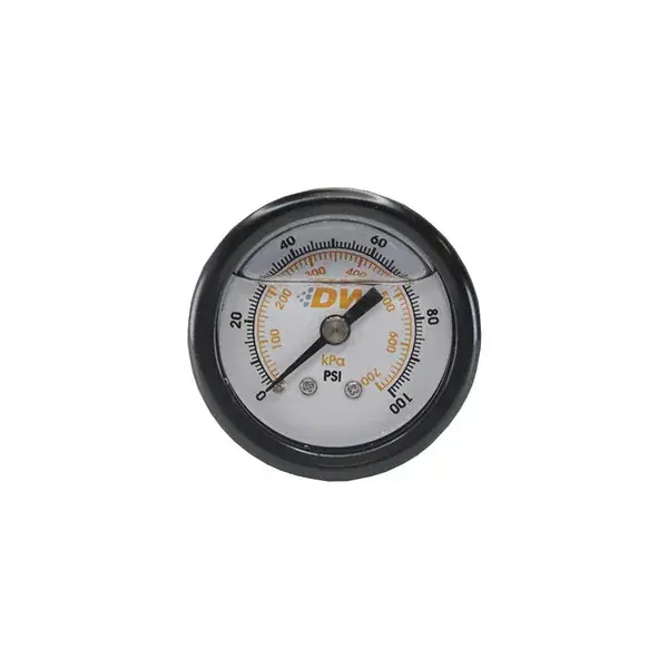 Limited Offer Deatschwerks Fuel Pressure Gauge - Liquid Filled White Face with DW Logo