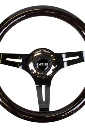 Wholesale NRG NRG Classic Wood Grain Steering Wheel (310mm) Black w/Black Chrome 3-Spoke Center